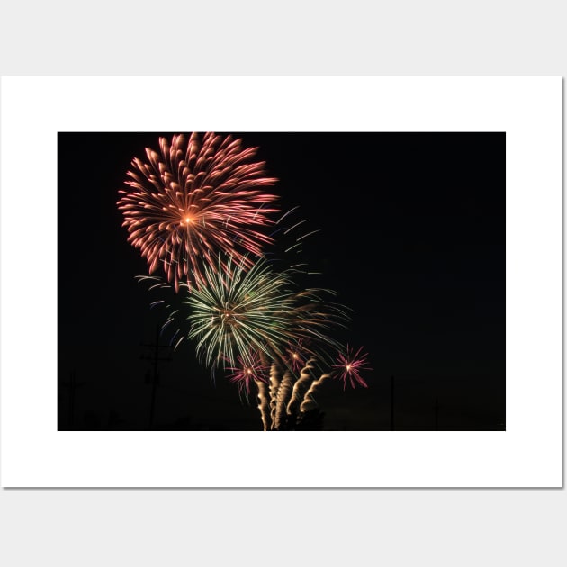 Fire Works at night in the sky Wall Art by ROBERTDBROZEK